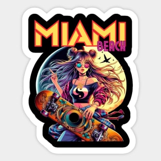 Kawaii, Anime Girl, Miami Heat | Catsie Cat Sticker